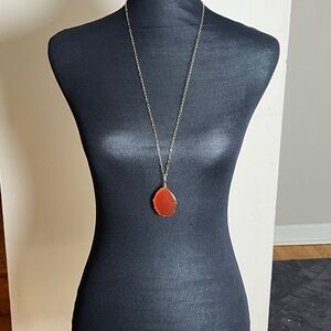 Nordstrom Orange and Silver Necklace with Pendant
